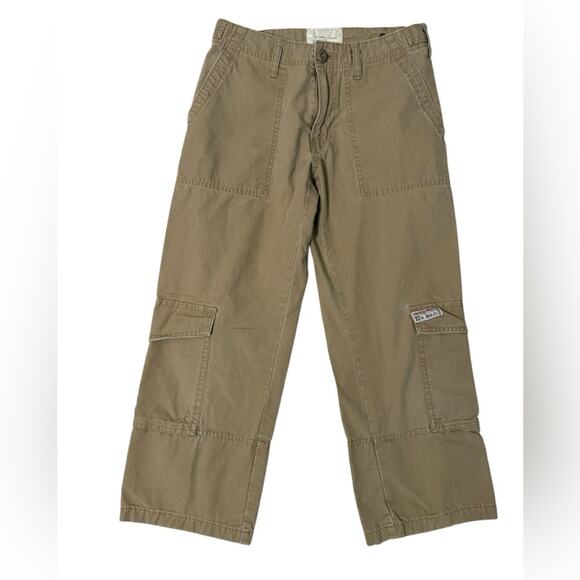 Y2K Abercrombie & Fitch Paratroop Military Cargo Utility Crop Pants Women Size 0 - Picture 1 of 8